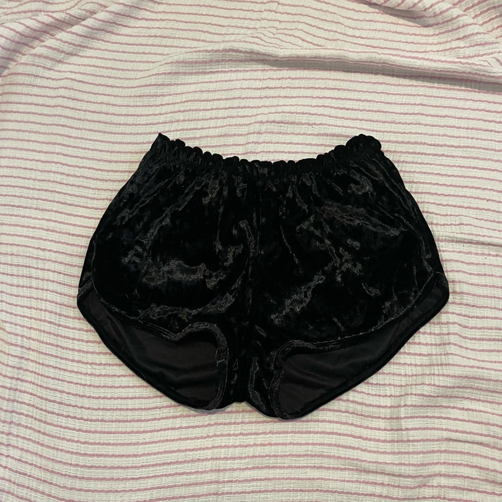 H&M Black Velvet Shorts